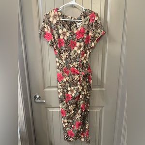 Vintage Hawaiian Print Maxi Dress